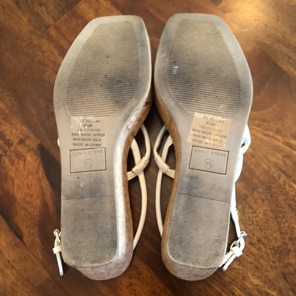 Cute strappy white platform sandals by sun + stone - Picture 8 of 10